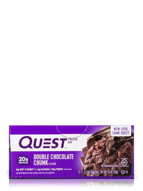 Quest Bar® Double Chocolate Chunk Flavor Protein Bar - Box of 12 Bars (2.1 oz / 60 Grams Each) - Alternate View 5