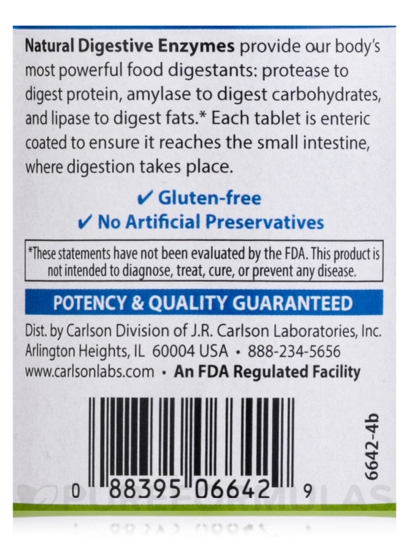 Natural Digestive Enzymes - Digestive Aid #34 - 250 Tablets - Alternate View 4