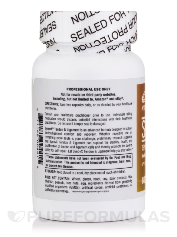 SynovX® Tendon & Ligament - 60 Vegetarian Capsules - Alternate View 3