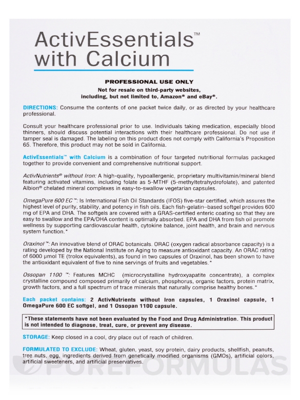 ActivEssentials™ with Calcium - 60 Packets - Alternate View 7