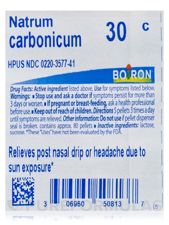Natrum Carbonicum 30c - 1 Tube (approx. 80 pellets) - Alternate View 4