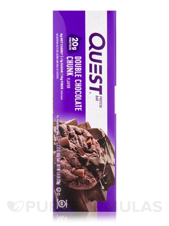 Quest Bar® Double Chocolate Chunk Flavor Protein Bar - Box of 12 Bars (2.1 oz / 60 Grams Each) - Alternate View 4