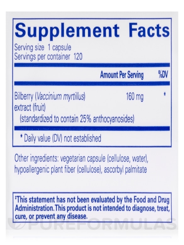 Bilberry 160 mg - 120 Capsules - Alternate View 4