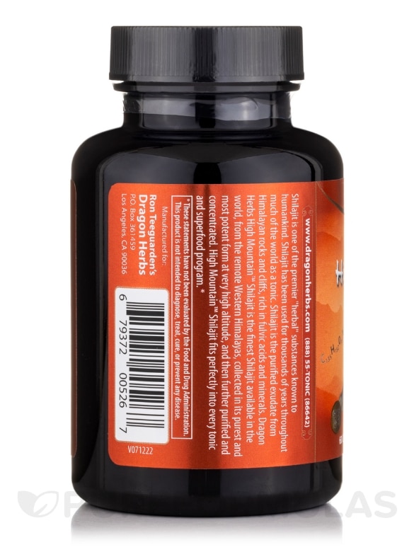 High Mountain Shilajit™ 450 mg - 60 Capsules - Alternate View 2