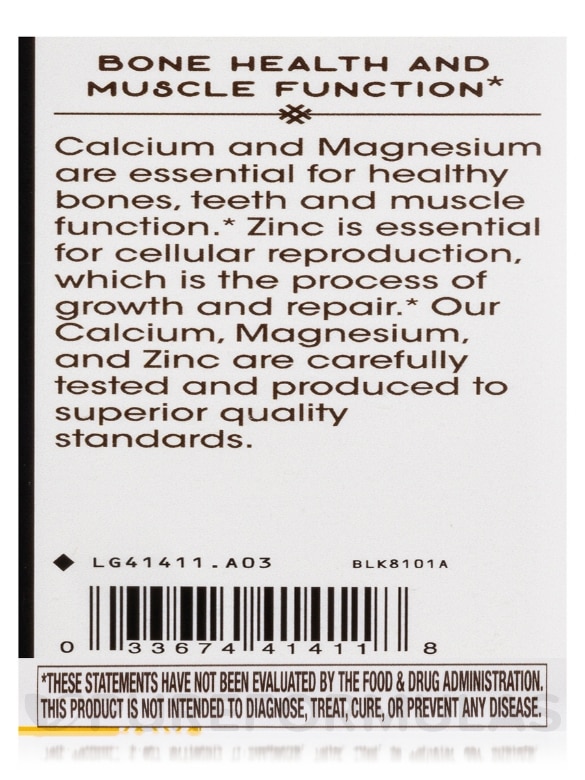 Calcium Mag & Zinc - 250 Capsules - Alternate View 6