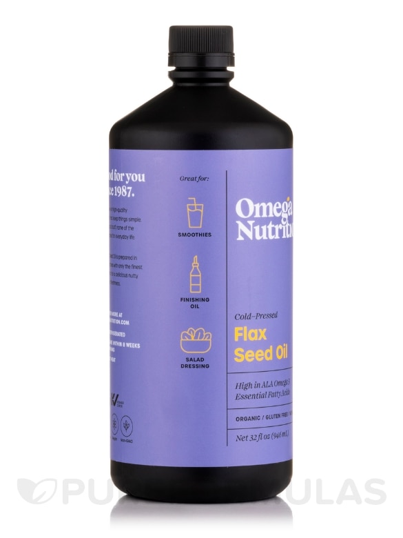 Flax Seed Oil (Organic) - 32 fl. oz (946 ml) - Alternate View 4