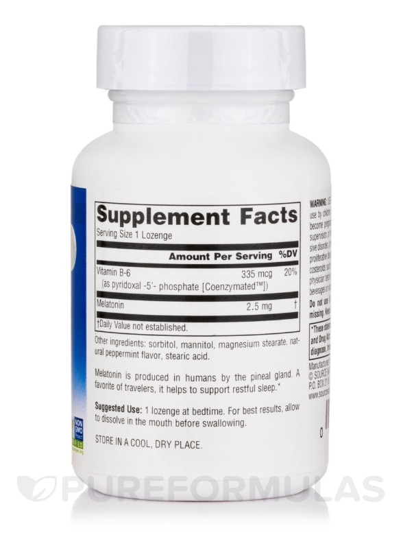 Sleep Science® Melatonin 2.5 mg, Peppermint Flavor - 120 Lozenges - Alternate View 1