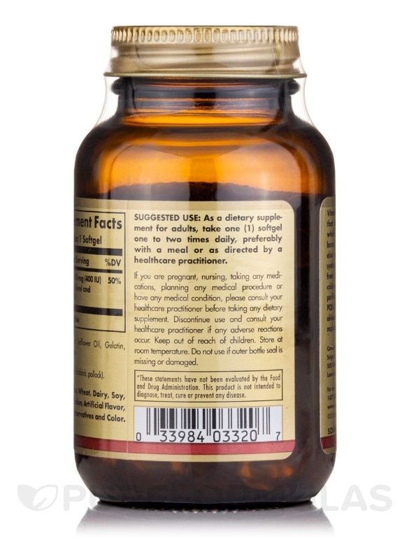 Vitamin D3 (Cholecalciferol) 10 mcg (400 IU) - 100 Softgels - Alternate View 2