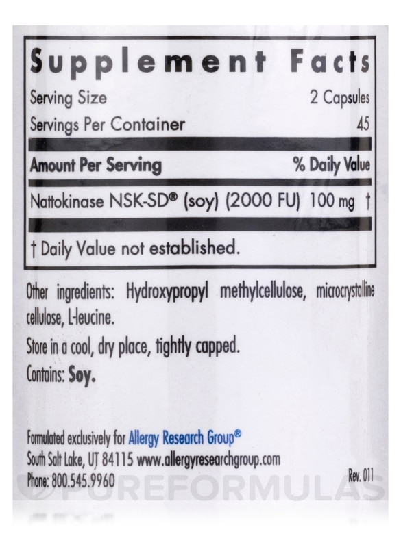Nattokinase NSK-SD® 50 mg - 90 Vegetarian Capsules - Alternate View 3