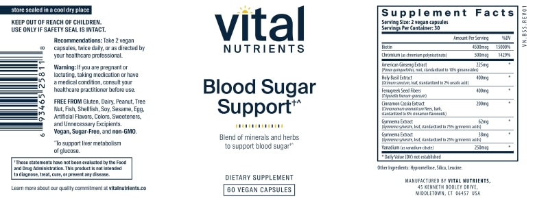 Blood Sugar Support - 60 Vegetarian Capsules - Alternate View 4