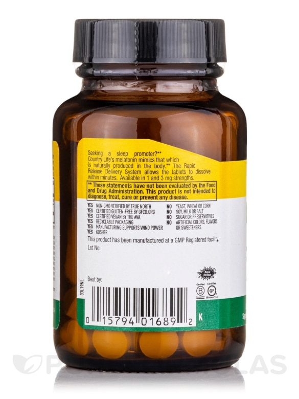 Melatonin 3 mg - 90 Tablets - Alternate View 2