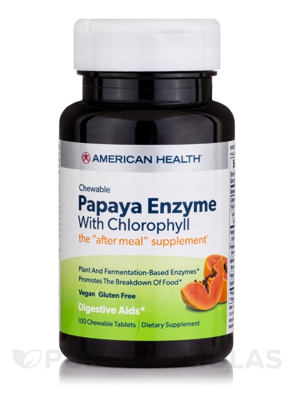 Papaya Enzyme with Chlorophyll - 100 Chewable Tablets