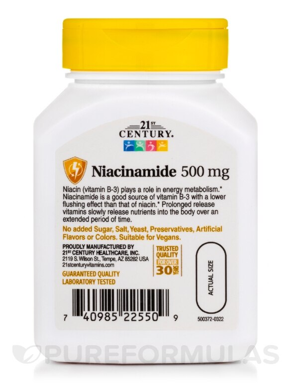 Niacinamide 500 mg Prolonged Release - 110 Tablets - Alternate View 2