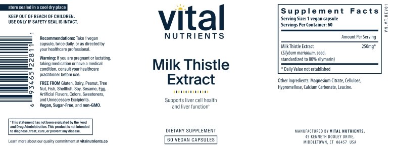 Milk Thistle Extract (Ethanol/Water Extract) 250 mg - 60 Capsules - Alternate View 4