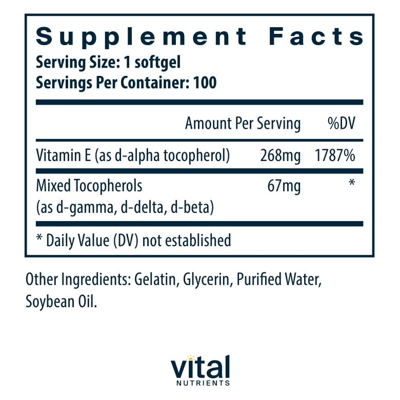 Vitamin E 400 IU with Mixed Tocopherols - 100 Softgels - Alternate View 5