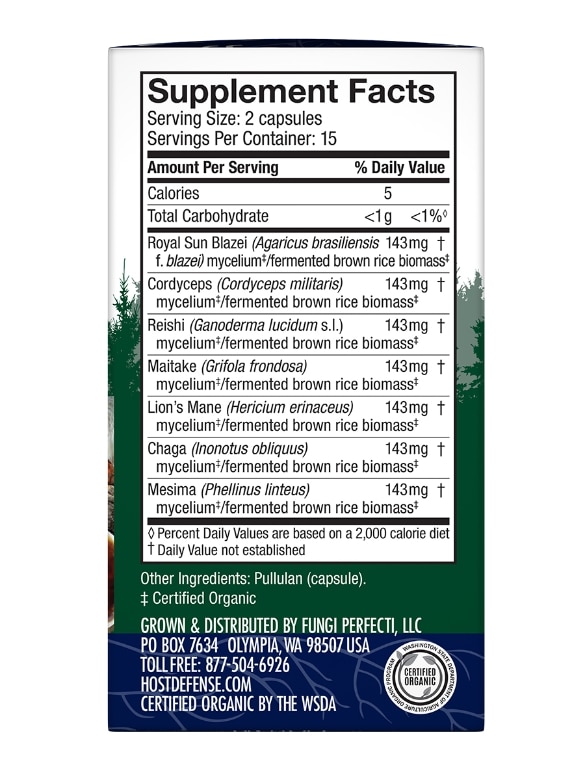 Organic Stamets 7® - 30 Vegetarian Capsules - Alternate View 3