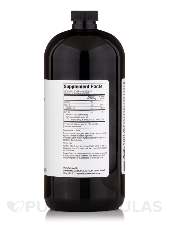 MCT Oil 100% Pure - 32 fl. oz (946 ml) - Alternate View 1