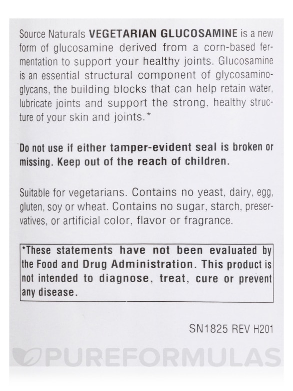 Vegetarian Glucosamine 750 mg - 120 Tablets - Alternate View 5