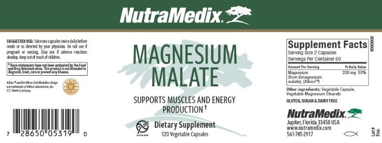 Magnesium Malate - 120 Vegetable Capsules - Alternate View 3