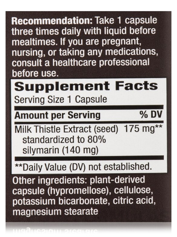 Thisilyn® (Milk Thistle Extract) - 100 Vegan Capsules - Alternate View 4