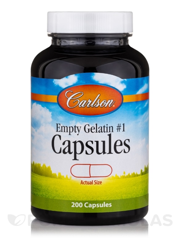 Empty Gelatin Capsules (#1 - Medium) - 200 Empty Capsules