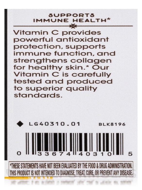 Vitamin C 500 Rose Hips - 100 Capsules - Alternate View 6