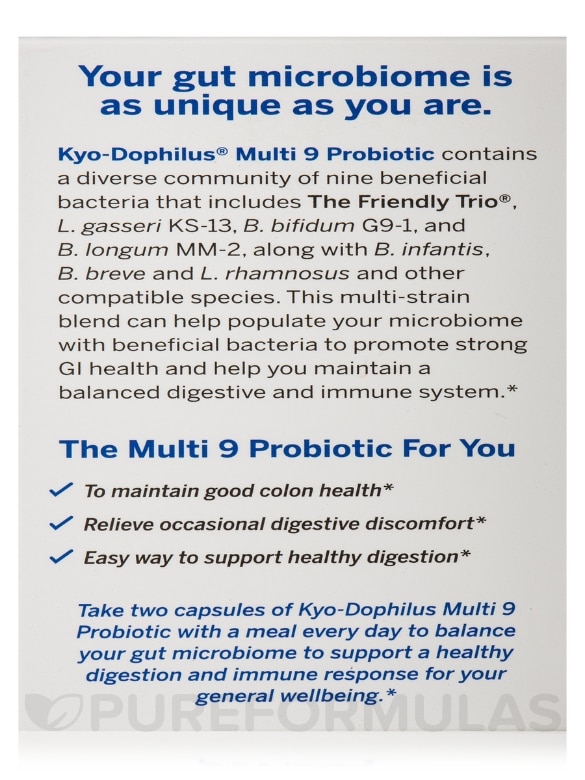 Kyo-Dophilus® Multi 9 Probiotic - 180 Capsules - Alternate View 9