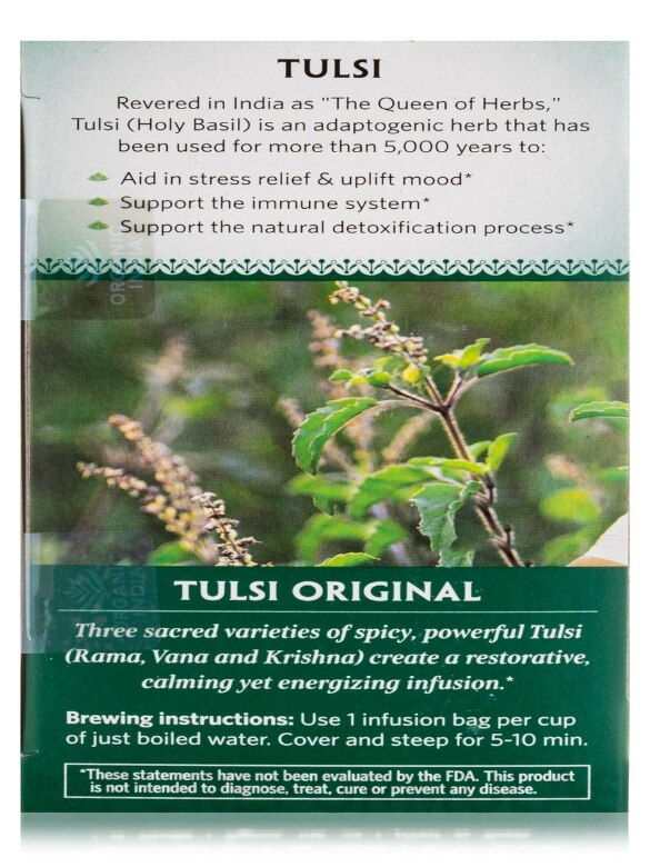 Tulsi Original Tea - Single Bags - 1 Box of 18 Bags (1.14 oz / 32.4 Grams) - Alternate View 7
