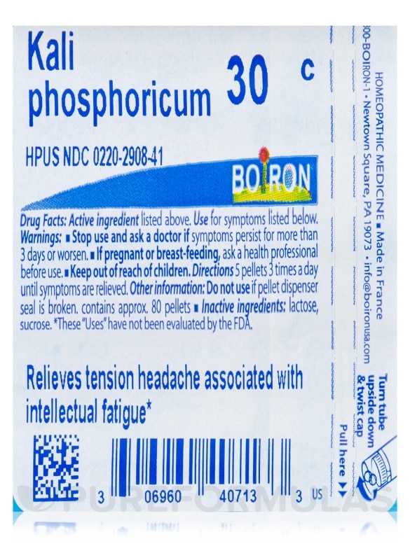 Kali Phosphoricum 30c - 1 Tube (approx. 80 pellets) - Alternate View 4