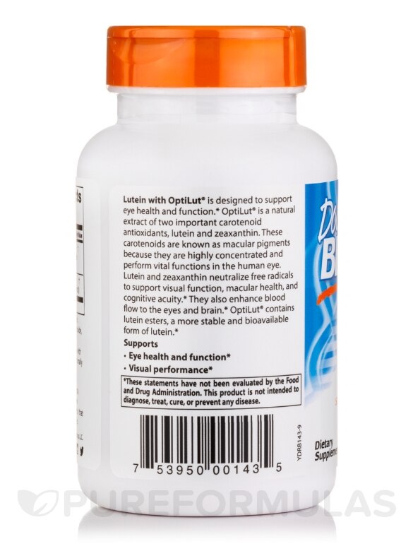 Lutein with OptiLut® 10 mg - 120 Veggie Capsules - Alternate View 2
