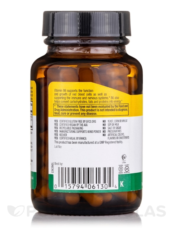 Vitamin B6 200 mg - 90 Vegan Capsules - Alternate View 2