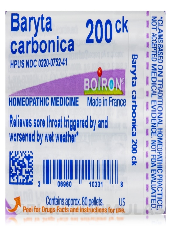 Baryta carbonica 200ck - 1 Tube (approx. 80 pellets) - Alternate View 6
