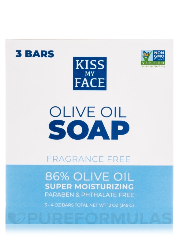 Pure Olive Oil Bar Soap (Fragrance-Free) - 3 Bars (4 oz / 115 Grams each) - Alternate View 3