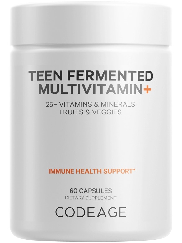 Codeage Daily Teen Multivitamins + Probiotics for Teenage Boys & Girls Vegan - 60 Capsules