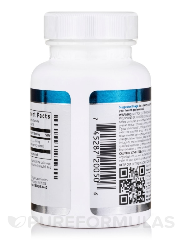 DHEA 25 mg (Micronized) - 100 Vegetarian Capsules - Alternate View 2