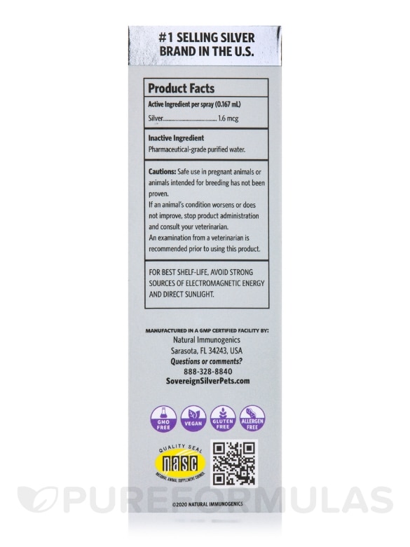 PETS Bio-Active Silver Hydrosol 10 ppm - Immune Support - 2 fl. oz (59 ml) Fine Mist Spray - Alternate View 6