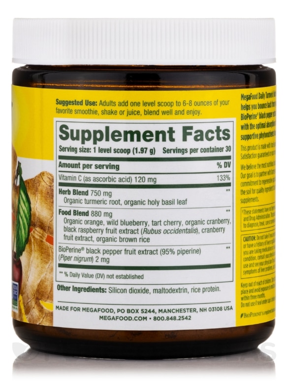Daily Turmeric Nutrient Booster Powder™ - 30 Servings (2.08 oz / 59.1 Grams) - Alternate View 1