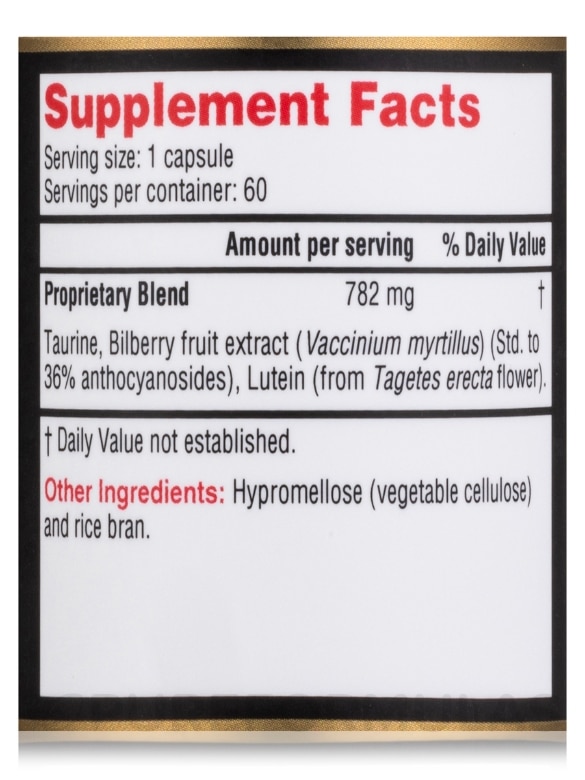 Bil Lutein™ (Bilberry Herbal Supplement) - 60 Capsules - Alternate View 4