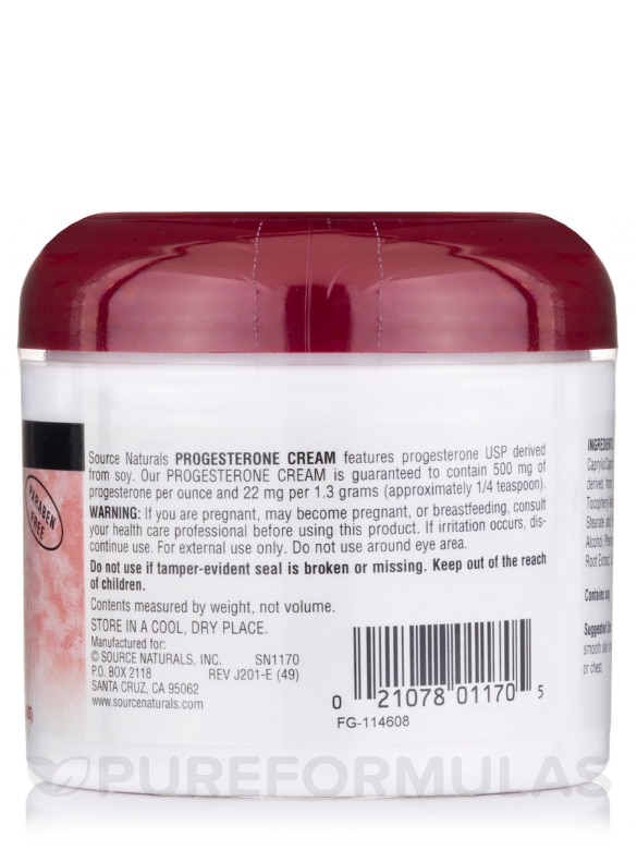 Progesterone Cream - 4 oz (113.4 Grams) (Jar) - Alternate View 1