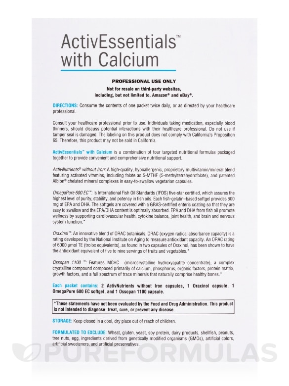 ActivEssentials™ with Calcium - 60 Packets - Alternate View 4