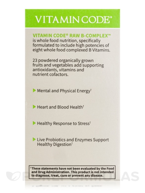 Vitamin Code® - Raw B Complex™ - 60 Vegan Capsules - Alternate View 6