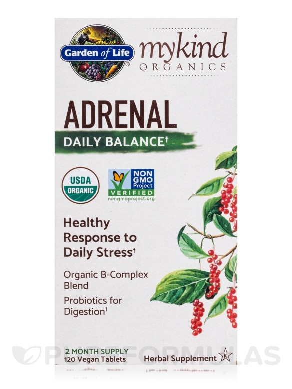 mykind Organics Adrenal Daily Balance - 120 Vegan Tablets - Alternate View 3