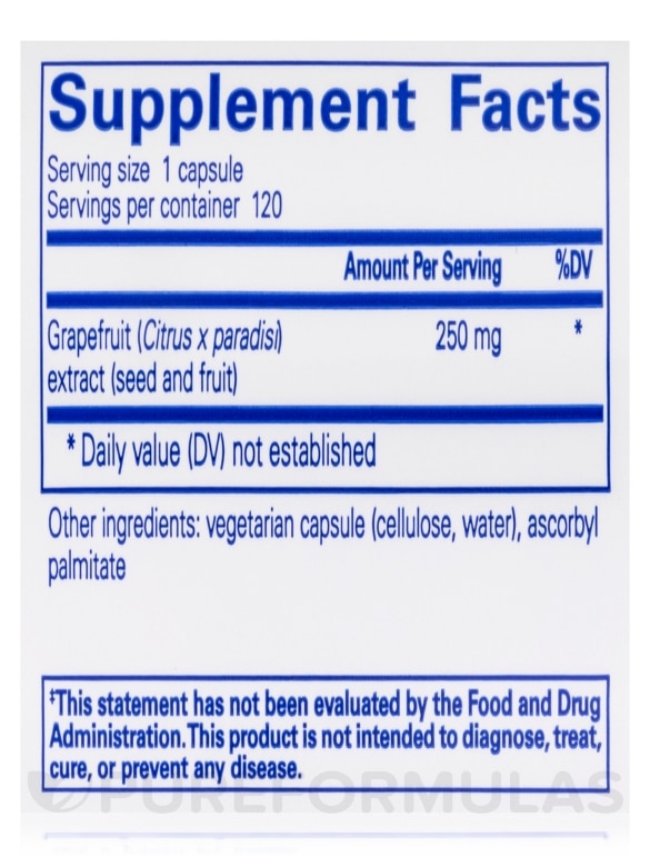 Grapefruit Seed Extract - 120 Capsules - Alternate View 4