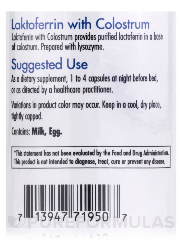 Laktoferrin with Colostrum - 90 Vegetarian Capsules - Alternate View 4