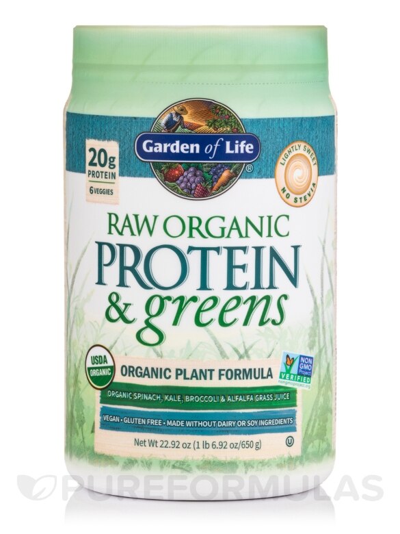 Raw Protein and Greens Lightly Sweet - 22.92 oz (650 Grams)