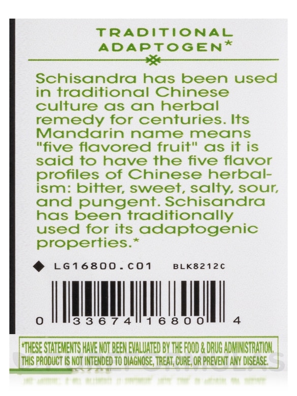 Schisandra Fruit 580 mg - 100 Capsules - Alternate View 6