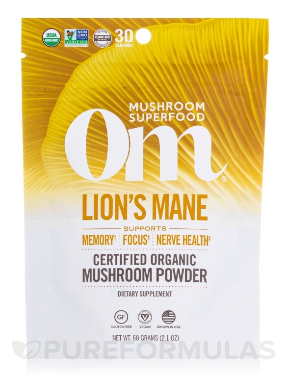 Organic Lion's Mane Mushroom Superfood - 2.1 oz (60 Grams)