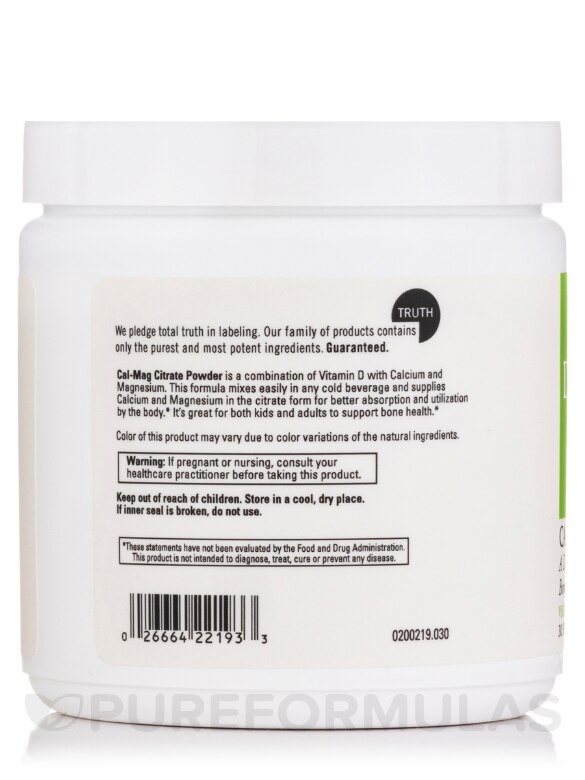 Cal-Mag Citrate Powder - 5.78 oz (164 Grams) - Alternate View 2