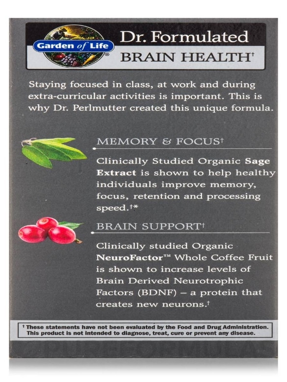 Dr. Formulated Brain Health Memory & Focus for Young Adults - 60 Vegetarian Tablets - Alternate View 10