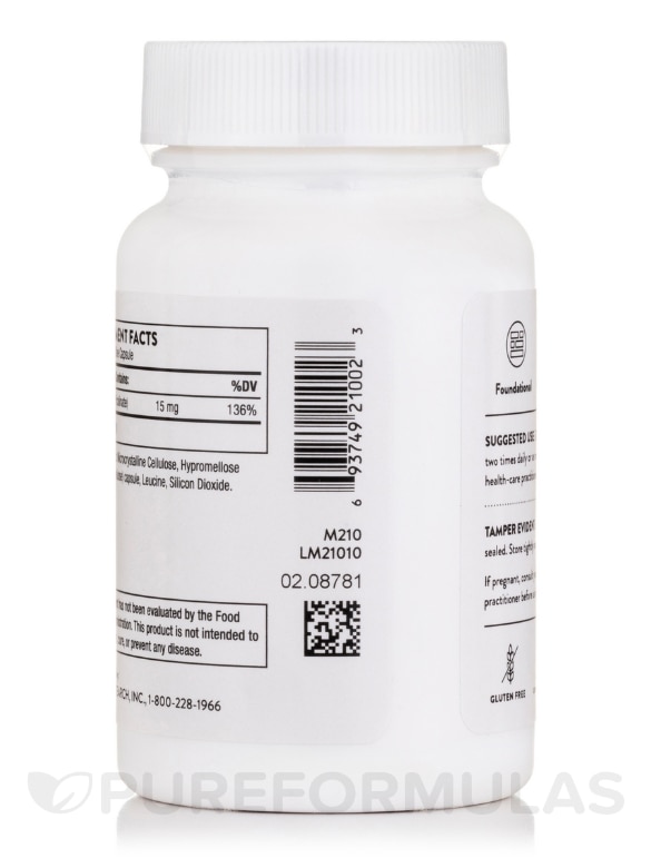 Zinc Picolinate 15 mg - 60 Capsules - Alternate View 2